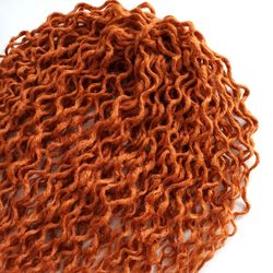 DE dreads crochet (double ended dreadlocks) curly ginger  dreads