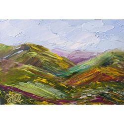 Tuscany Painting ACEO Original Art Landscape Wall Art Small Impasto Oil Painting