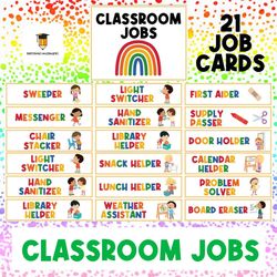Classroom Jobs | Classroom Visual Task Cards | Classroom Decor | Daily Routine Chart | Homeschool | Daycare | Classroom