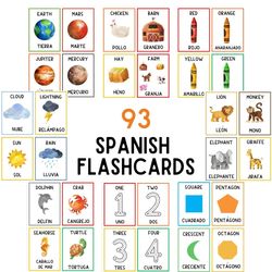 Spanish Worksheet Bundle | Flashcards | Spanish Activities for kids | Shapes | Numbers | Animals | Weather | Busy Book