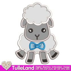 Baby Easter Sheep for boy with bow Happy Dolly Easter Lamb Girl with Bow Design applique for Machine Embroidery
