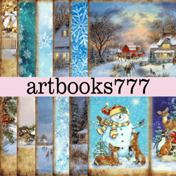 vintage christmas-2, winter, scrapbooking set, digital download, digital paper, journal