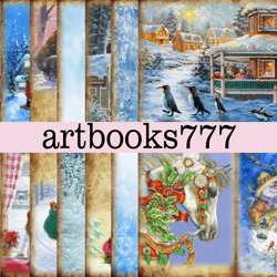 vintage christmas-3, winter, scrapbooking set, digital download, digital paper, journal