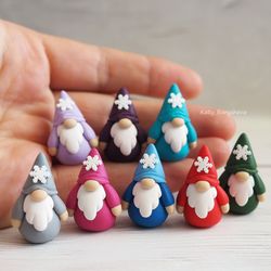 Miniature Christmas Gnome / Fairy Garden Gnome figurine / Gnome gift / Scandinavian Gnome / tiny clay gnome handmade