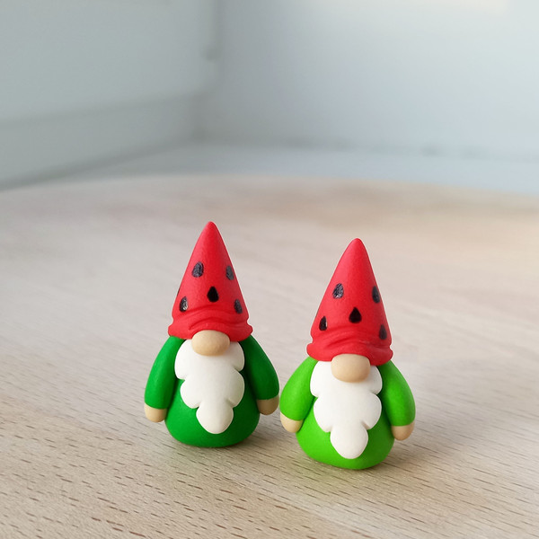 Watermelon Gnome - little clay gnome figurine.jpg