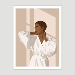 Black girl in the sun light, Printable art