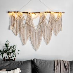 bedroom wall decor, extra large macrame wall hanging, over the bed wall decor, large macrame backdrop