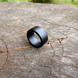 goth ring goth wedding ring set black ring wood