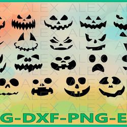 pumpkin faces svg, halloween svg silhouettes