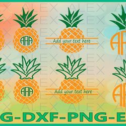 Pineapple SVG, Pineapple Monogram SVG, Pineapple Cricut
