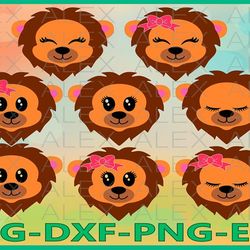 lion svg files, lion face svg, lion eyelashes, safari svg