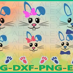 bunny svg, bunny face svg, easter svg, easter bunny svg