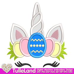 Cute Easter Egg Unicorn 1st Easter day outfit Bunny Rabbit Design applique for Machine Embroidery