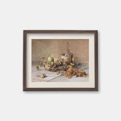 Still Life with Fruit - Vintage watercolor painting, 1900s