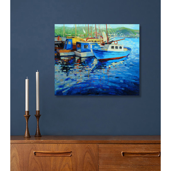 Sailboats impasto art oil painting.jpg