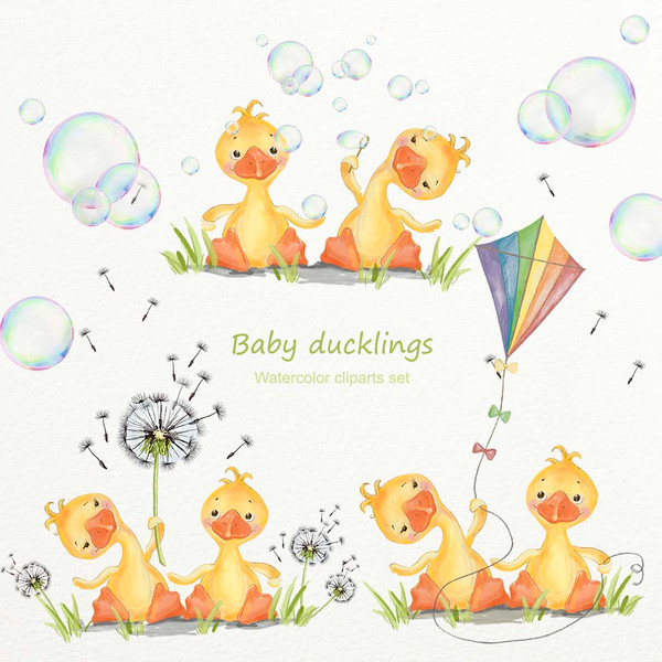 Baby ducklings watercolor clipart set-Invitation sweet party-baby shower 1_.jpg