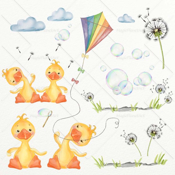 Baby ducklings watercolor clipart set-Invitation sweet party-baby shower 2_.jpg