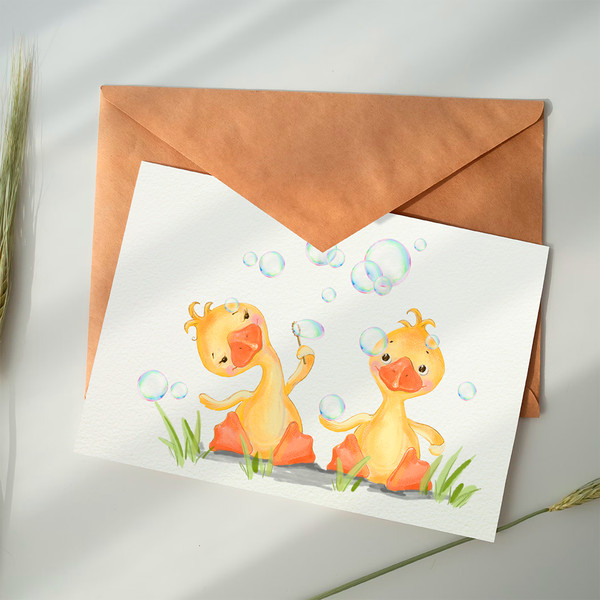 Baby ducklings watercolor clipart set -6.png