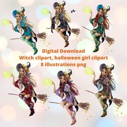 Witch clipart,halloween clipart,halloween svg png, Happy Halloween,halloween witch,sexy witch,fashion girl clipart