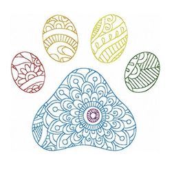 dog paw print embroidery design 3 sizes digital files for machine embroidery line art style