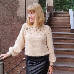 crochet pattern, sweater pattern, seamless sweater for women, sweater clover, pdf file, digital download