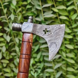 Hand Forged Damascus steel Hatchet Tomahawk Hunting Viking Axe