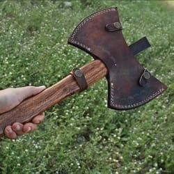 handmade damascus steel hatchet tomahawk hunting viking axe