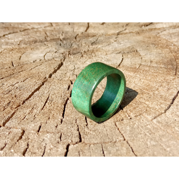 Green Wood Ring, mother’s day gift, Size 10.5 Wood Ring, Classic Stabil Wood Ring, Womens Green Wood Ring, mother ring gift , Wide Wood Ring.jpg