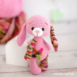 Amigurumi Toy Pattern, Crochet Rabbit Pattern, Crochet Toy Pattern,  Motley Rabbit