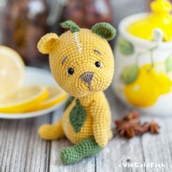 Amigurumi Pattern Bear Lemon, Crochet Bear Pattern, Crochet Toy Pattern