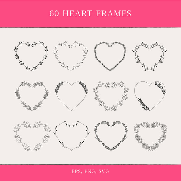 Heart Frame For Indesign Heart svg. Heart frame svg. Cutting file heart. Heart wreath - Inspire ...
