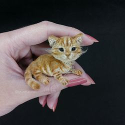 Cute miniature cat kitty lovers kitten ornament souvenir Custom crochet amigurumi memorial Personalized cat ooak pet