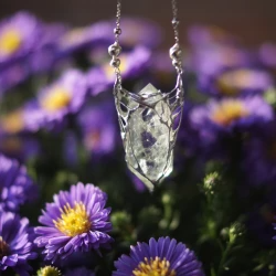 Crystal necklace with green amethyst