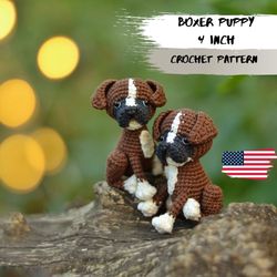 Mini Boxer Puppy CROCHET PATTERN PDF, crochet Dog pattern tiny toy, Dog amigurumi pattern, Blythe doll pet