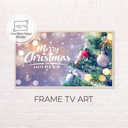 Samsung Frame TV Art | 4k Merry Christmas Tree Lettering Decor Art for Frame TV | Digital Art Frame TV