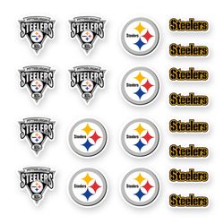 Pittsburgh Steelers Stickers Set Of 20 decals by 1.5 inches Vinyl Die Cut Car