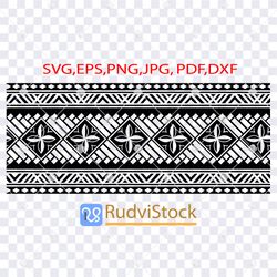 Tattoo Svg. Polynesian seamless border design