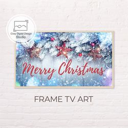 Samsung Frame TV Art | 4k Merry Christmas Lettering Decor Art for Frame TV | Digital Art Frame TV
