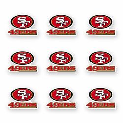 San Francisco 49ers Logo Decal Set of 9 by 2 in each Die Cut Vinyl Sticker Car