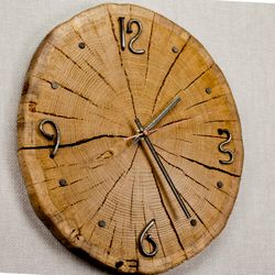 wall clock oak natural,  wall clock art log tree round slices live edge best selling items wood popular mante