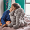 Plush Elephant Pillow Gray 2