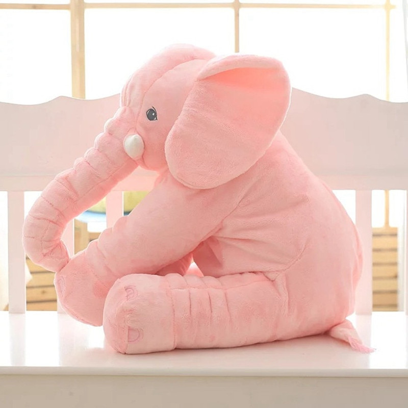 Plush Elephant Pillow Pink