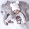 Plush Elephant Pillow Gray 1