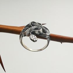 Snake Silver Ring.Serpent Silver Ring.Viper Silver Ring.Unique Ring.For Her.Cobra Silver Ring.Reptile Silver Ring.Snake.