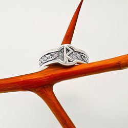 Raidho Rune.Raidho Rune Ring.Runic Ring.Ring Viking.Rune Ring.Rune Jewelry.Asatru.Runic Alphabet.Runes.Elder Futhark