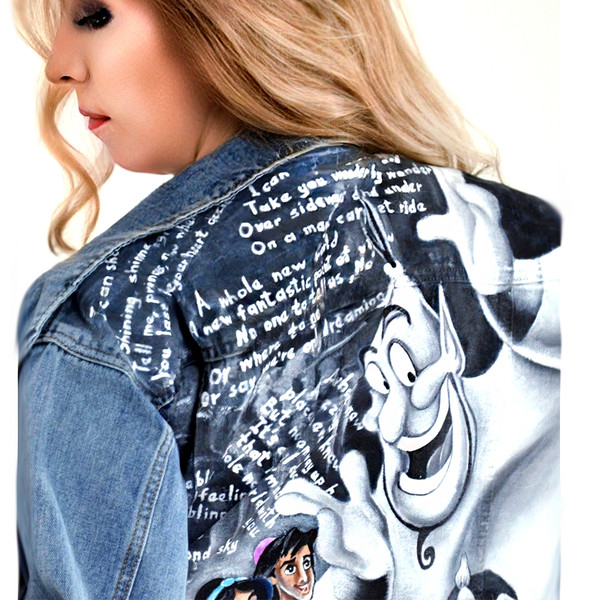 hand painted women jacket-jean jacket disney-denim jacket-girl clothing-designer art-wearable art-custom clothes-7.jpg