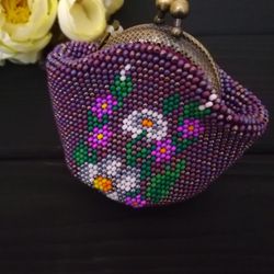 Bead Crochet Pattern   Ladies' Wallet   Cute Purse with a bow for coins