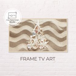 Samsung Frame TV Art | 4k Merry Christmas Tree Made of Starfish and Seashels Art for Frame TV | Digital Art Frame TV
