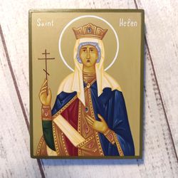 Saint Queen Helena | Hand painted icon | Orthodox icon | Religious icon | Christian supplies | Orthodox gift | Holy