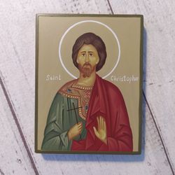 Saint Christopher | Hand painted icon | Orthodox icon | Religious icon | Christian supplies | Orthodox gift | Holy